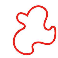 Red outline abstract shape vector 