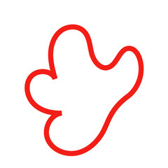 Red outline abstract shape vector 