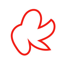 Red outline abstract shape vector 