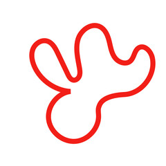 Red outline abstract shape vector 
