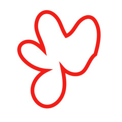 Red outline abstract shape vector 