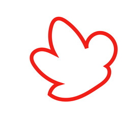 Red outline abstract shape vector 