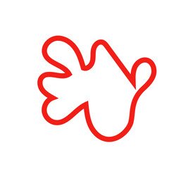 Red outline abstract shape vector 