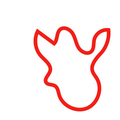 Red outline abstract shape vector 