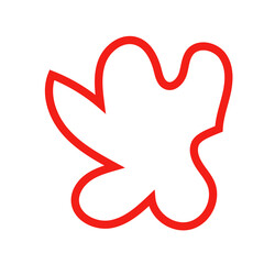 Red outline abstract shape vector 