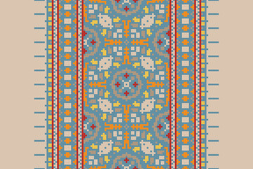 Ethnic pattern vector background. seamless pattern traditional, Design for background, wallpaper, Batik, fabric, carpet, clothing, wrapping, and textile. ethnic pattern Vector illustration.