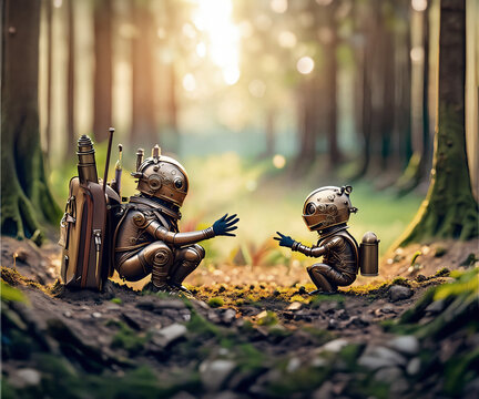 robot father and son