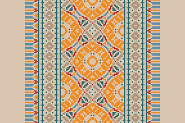 Ethnic pattern vector background. seamless pattern traditional, Design for background, wallpaper, Batik, fabric, carpet, clothing, wrapping, and textile. ethnic pattern Vector illustration.