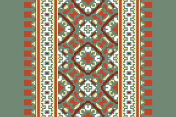 Ethnic pattern vector background. seamless pattern traditional, Design for background, wallpaper, Batik, fabric, carpet, clothing, wrapping, and textile. ethnic pattern Vector illustration.