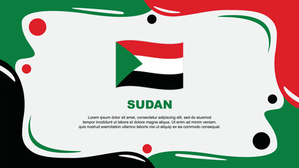 Sudan Flag Abstract Background Flat Design Template. Sudan Independence Day Banner Wallpaper Vector Illustration. Sudan Design