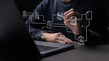 business person working on laptop