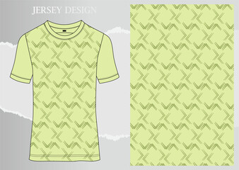 Fabric textile for Sport t-shirt ,Soccer jersey mockup for sports club. uniform front view.