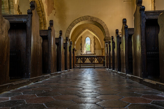 interior of 12th century church