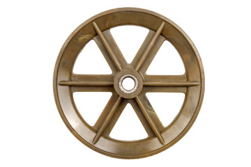 Obraz premium Industrial roller. Wheel on a white background. Plastic roller close-up.