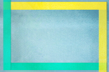黄色と緑色のテープで囲んだグレーのシックなビンテージ風のフレーム