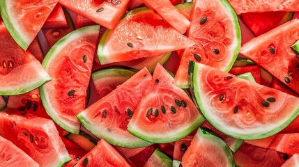 Sliced red ripe watermelon fruit background