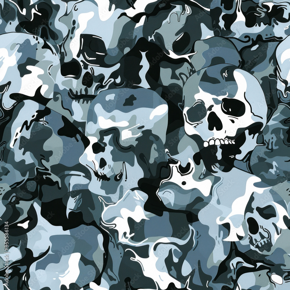 Wall mural pattern grey of camo