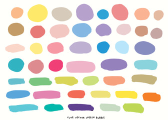 Cute vector speech bubble colorful set,Hand drawn set of speech bubbles with handwritten for book ,card, business, poster design. Vector illustration design for fashion fabrics, textile graphics