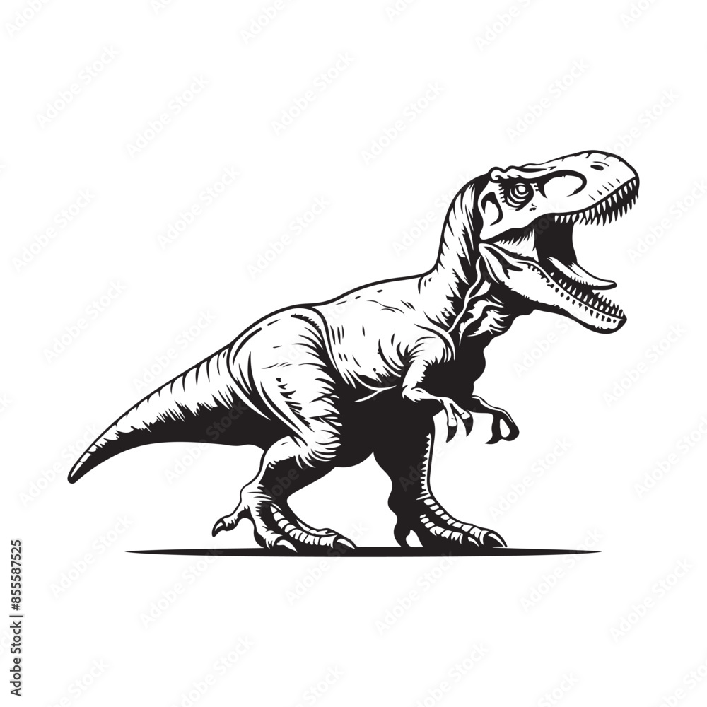 Wall mural Tyrannosaurus rex dinosaur vector isolated on white background