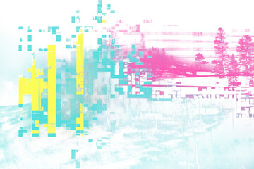 Obraz premium PNG Glitch overlay effect, transparent background