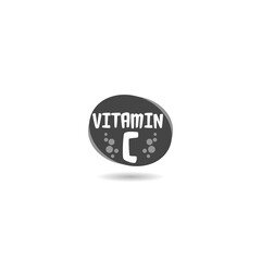 Vitamin C simple icon with shadow
