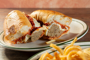 A view of a meatball sub.
