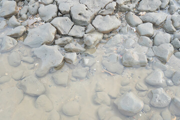 details of sand that were eroded by sea water Along the coast of Thailand