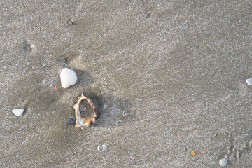 details of sand that were eroded by sea water Along the coast of Thailand
