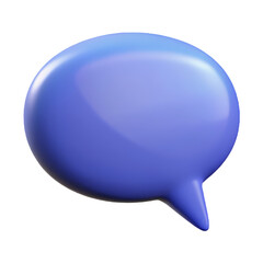 blue speech bubble, 3D render