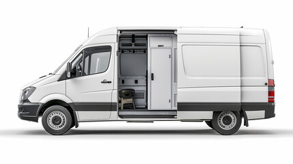 Refrigerator van isolated on white background vector image