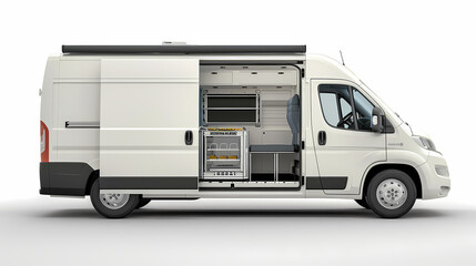 Naklejka premium Refrigerator van isolated on white background vector image