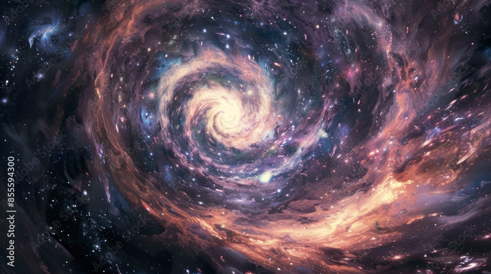 Wall mural intriguing galactic vortex phenomena shaping celestial wonders in space.