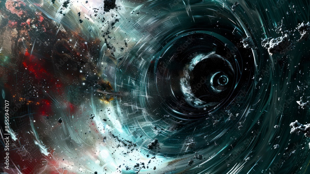 Wall mural spiral galaxy displaying vortex phenomenon in cosmic panorama.