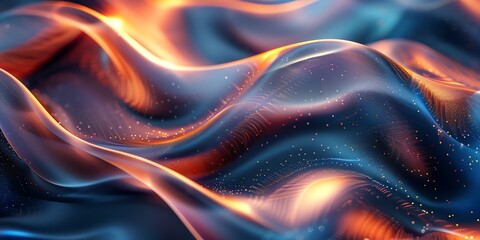 wallpaper abstract colors wave 3d cloth liquid smoke, orang eblue, HD, 16:9, banner, website layout, template background