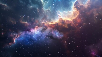 Obraz premium Colorful nebula and sparkling starscape, cosmic wonderland.