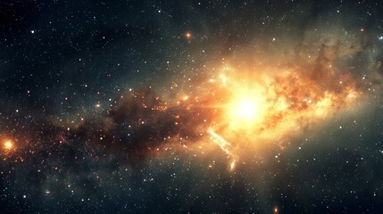 Nebula and starfield painting a cosmic portrait within the galaxy.