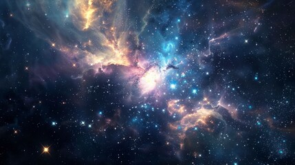 Nebula and starscape in deep space, celestial beauty captured in a galaxy.
