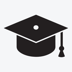 Unique graduation cap silhouette Icon with white background. Generative AI