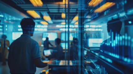 a man looking at a computer screen