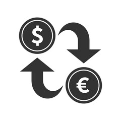 Currency exchange graphic icon. Money conversion sign isolated on white background. Vector illustration