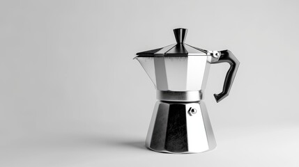 Steel coffee maker isolated on white background