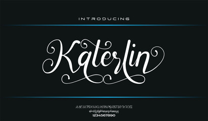 Kalerlin abstract digital technology logo design font alphabet minimal modern urban fonts 