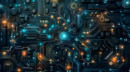 illustration Abstract futuristic electronic circuit technology background