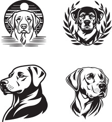 Labrador Retriever black and white logo design