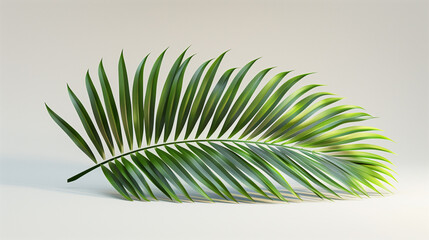 Obraz premium 3D realistic style cluster of Licuala Palm leaves isolated on a white background, emphasizing their fan-like shape and vibrant green tones.