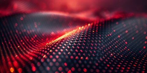 super macro photo of Abstract carbon textured pattern on black background, dews, accented with fine burgundy details, 2:1, banner, landing page