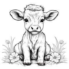 S&uuml;sse Kuh zum ausmalen