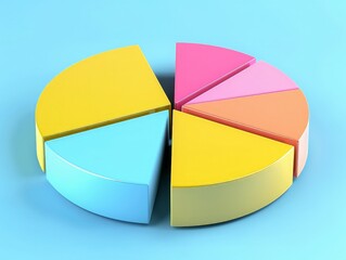 Obraz premium Ad budget allocation a 3d pie chart showing different allocations for advertising budgets across various platforms, highlighting efficient budget management. 