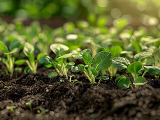  Arugula growing in greenhouse soil agricultural production concept
