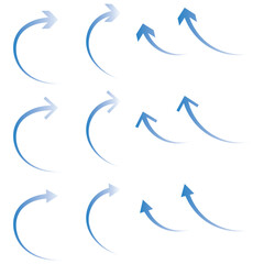 Abstract perspective line stripes with dimensional effect arrow isolated on white background.